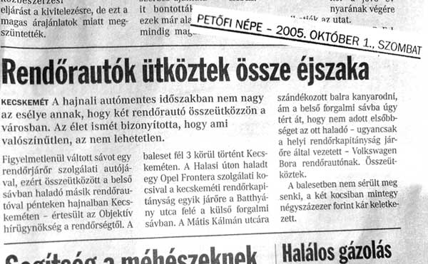 Rend�raut�k �tk�ztek �ssze az �jszaka